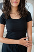 Women summer pajama set Black T-shirt + Pants